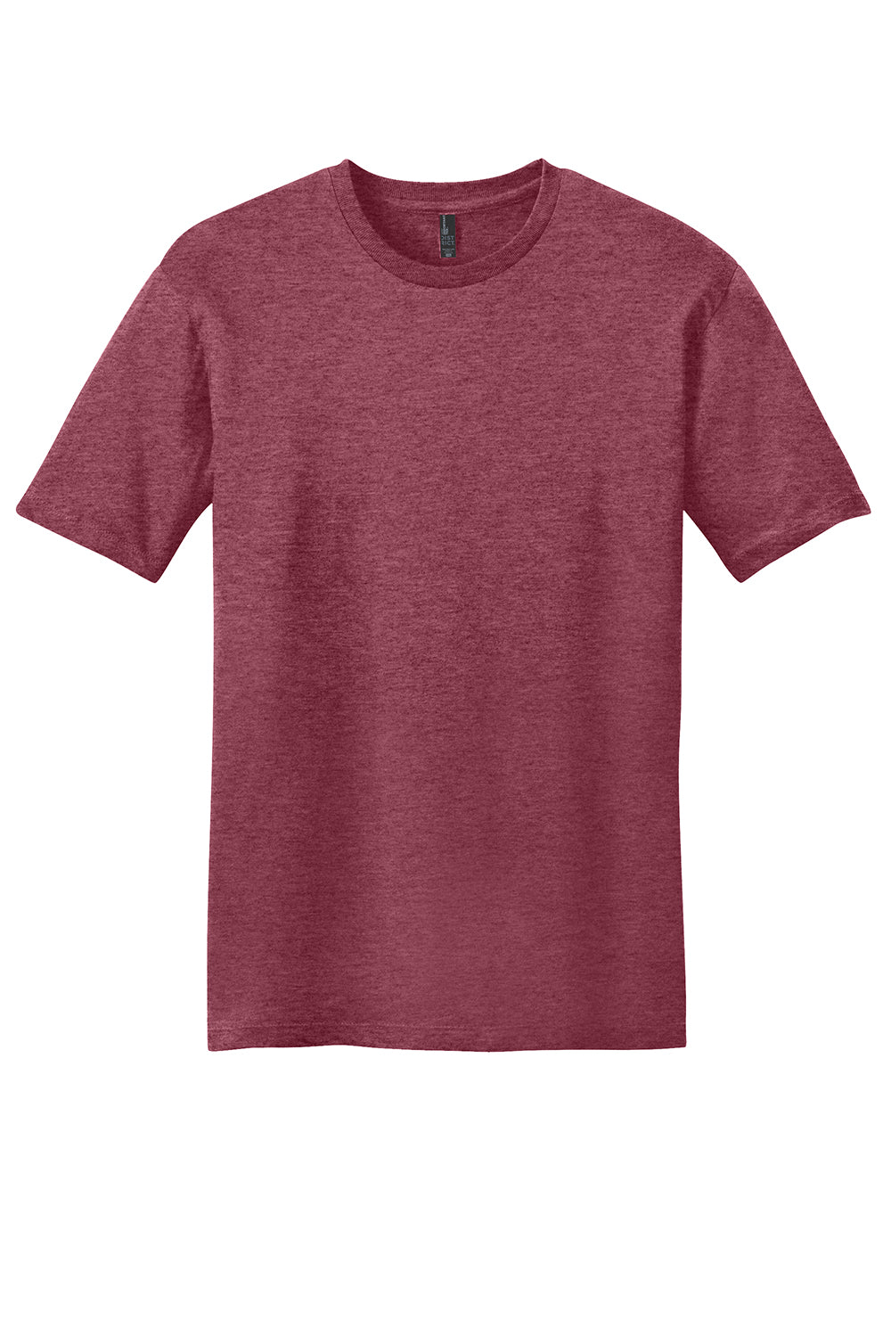District DT6000 Mens Very Important Short Sleeve Crewneck T-Shirt Heather Cardinal Red Flat Front