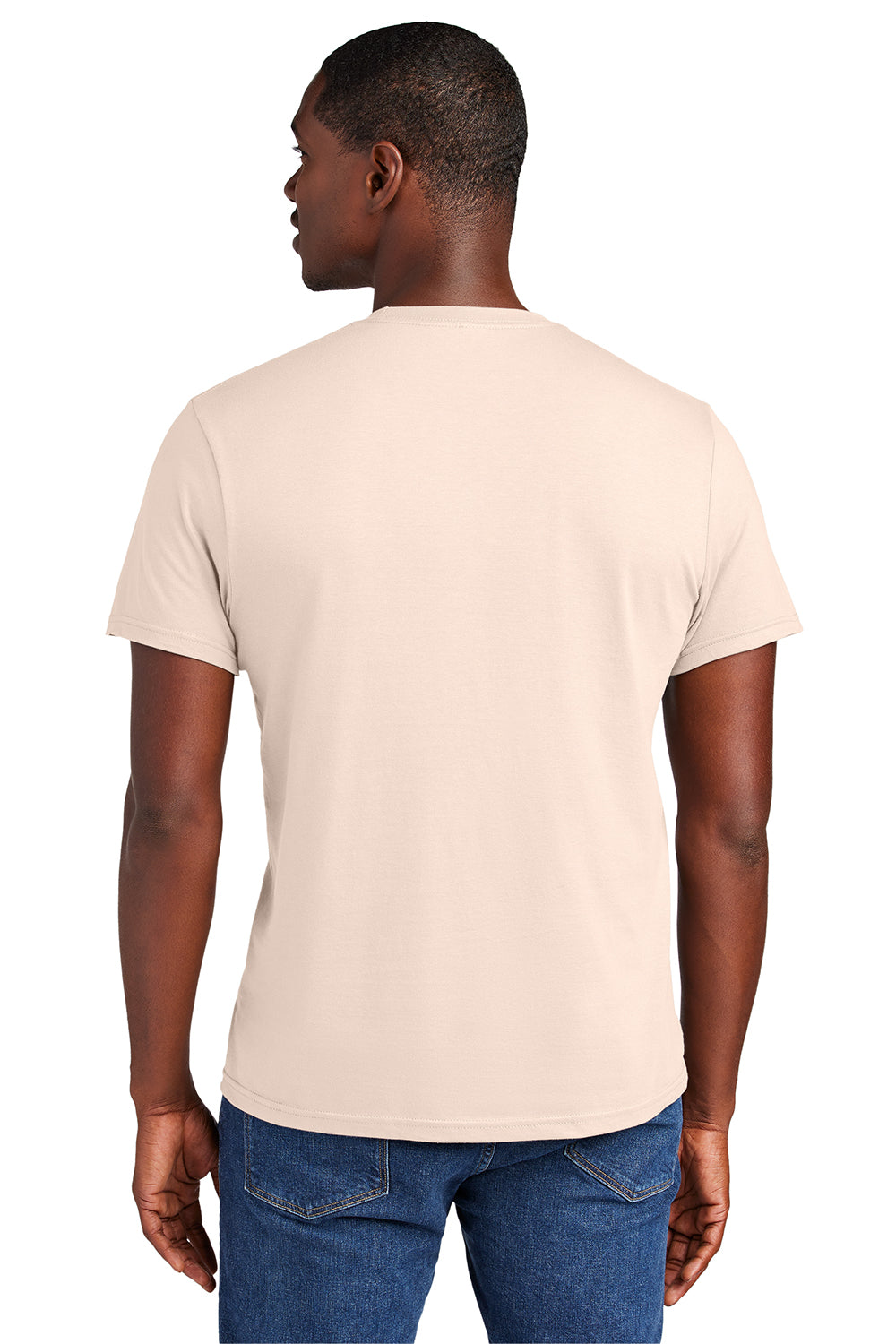 District DT6000 Mens Very Important Short Sleeve Crewneck T-Shirt Rosewater Pink Model Back