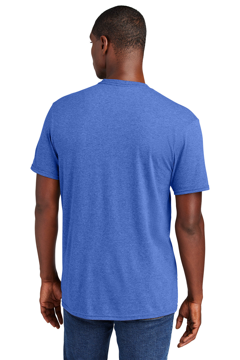 District DT6000 Mens Very Important Short Sleeve Crewneck T-Shirt Royal Blue Frost Model Back