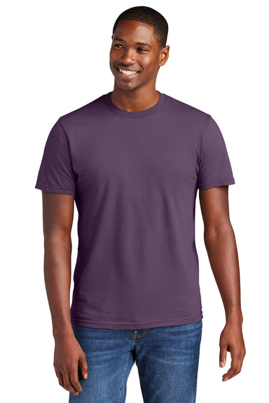 District DT6000 Mens Very Important Short Sleeve Crewneck T-Shirt Eggplant Purple Model Front