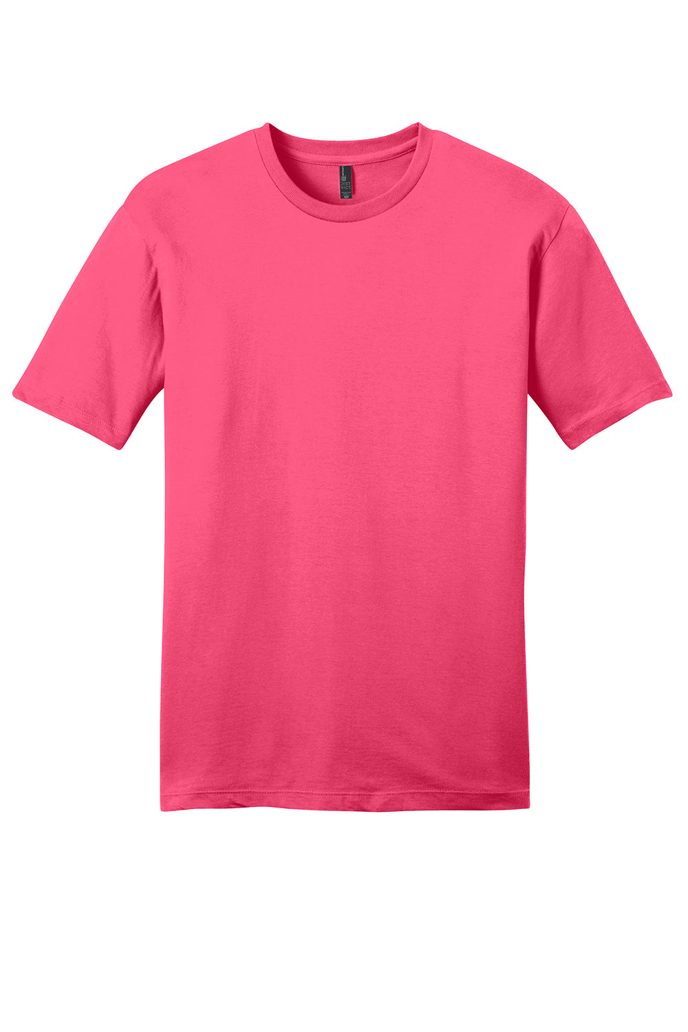 District DT6000 Mens Very Important Short Sleeve Crewneck T-Shirt Neon Pink Flat Front