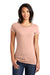 District DT6001 Womens Very Important Short Sleeve Crewneck T-Shirt Dusty Peach Model Front