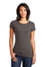 District DT6001 Womens Very Important Short Sleeve Crewneck T-Shirt Heather Brown Model Front