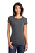 District DT6001 Womens Very Important Short Sleeve Crewneck T-Shirt Heather Charcoal Grey Model Front