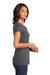 District DT6001 Womens Very Important Short Sleeve Crewneck T-Shirt Heather Charcoal Grey Model Side