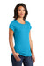 District DT6001 Womens Very Important Short Sleeve Crewneck T-Shirt Light Turquoise Blue Model 3q