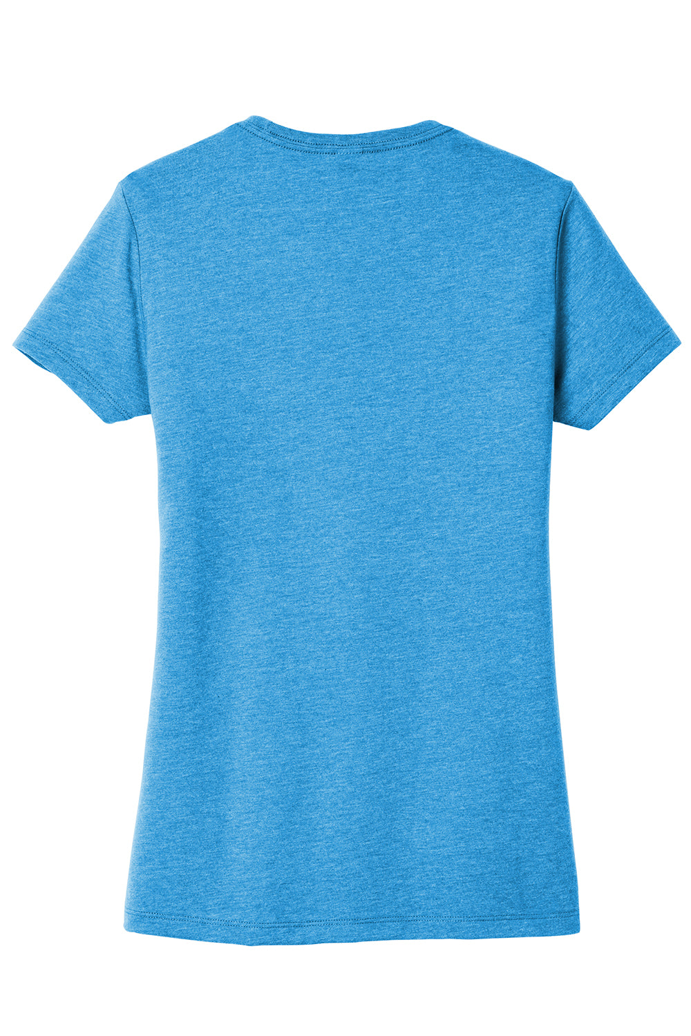 District DT6002 Womens Very Important Short Sleeve Crewneck T-Shirt Heather Bright Turquoise Blue Flat Back