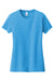 District DT6002 Womens Very Important Short Sleeve Crewneck T-Shirt Heather Bright Turquoise Blue Flat Front
