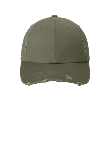 District Hats DT600 Mens Adjustable Hat Light Olive Flat Front