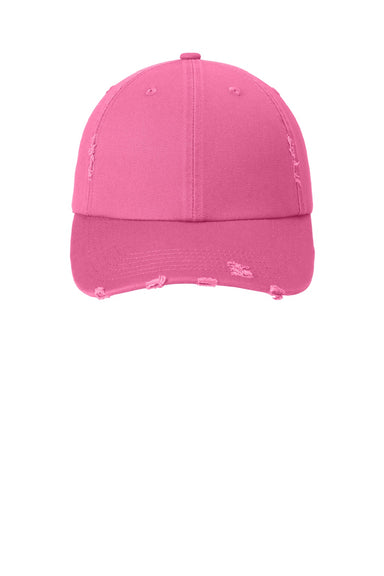 District Hats DT600 Mens Adjustable Hat True Pink Flat Front