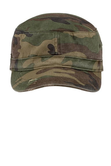 District Hats DT605 Mens Distressed Adjustable Military Hat Military Camo Flat Front