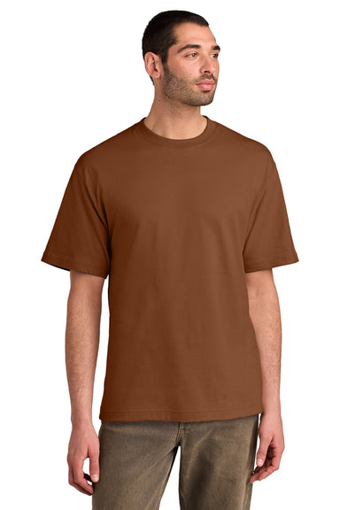 District DT6065 Mens Very Important Short Sleeve Crewneck T-Shirt Baked Clay Brown Model Front