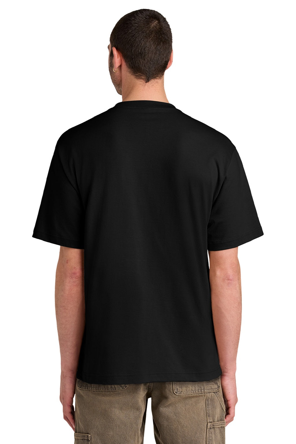 District DT6065 Mens Very Important Short Sleeve Crewneck T-Shirt Black Model Back