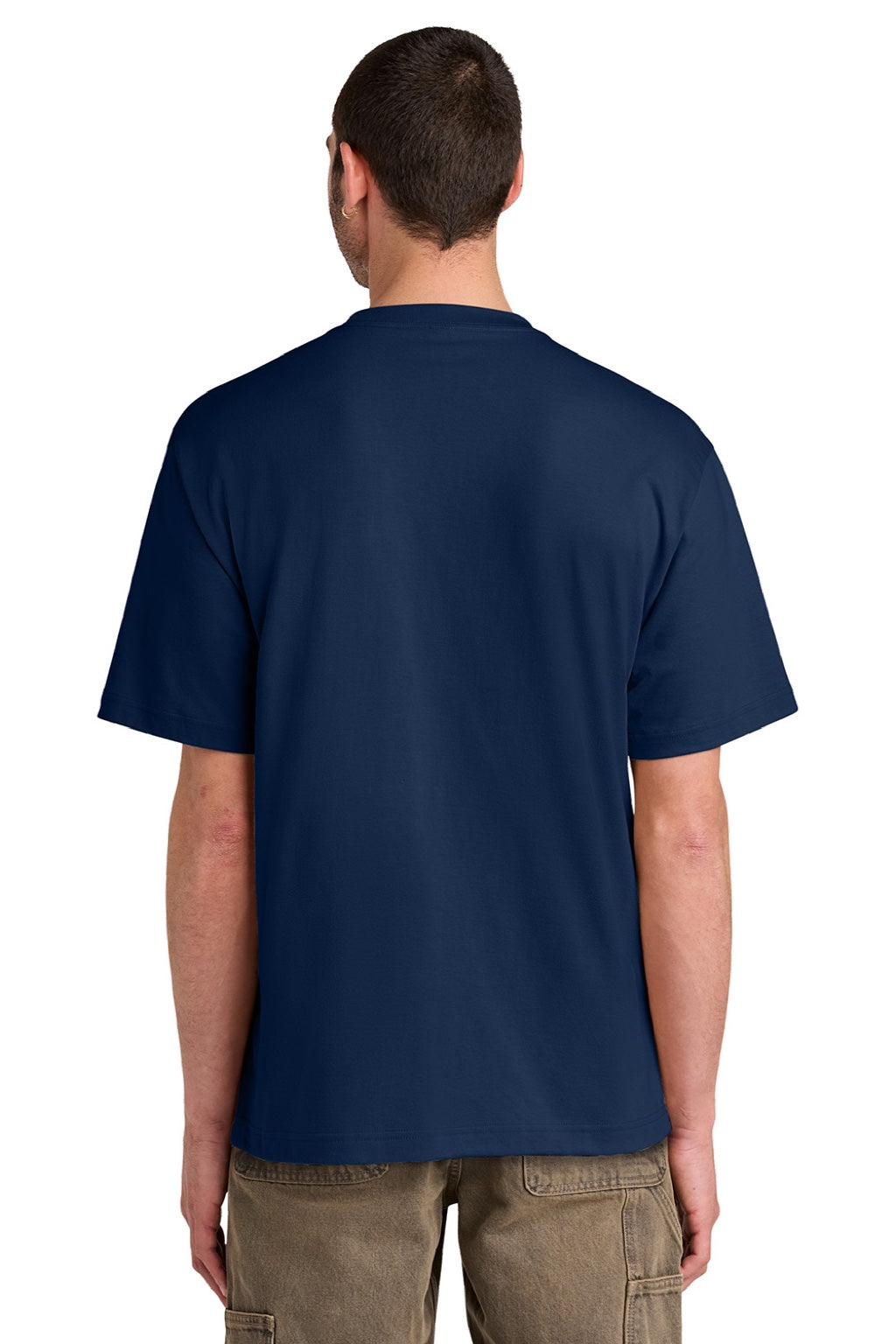 District DT6065 Mens Very Important Short Sleeve Crewneck T-Shirt Dark Royal Blue Model Back