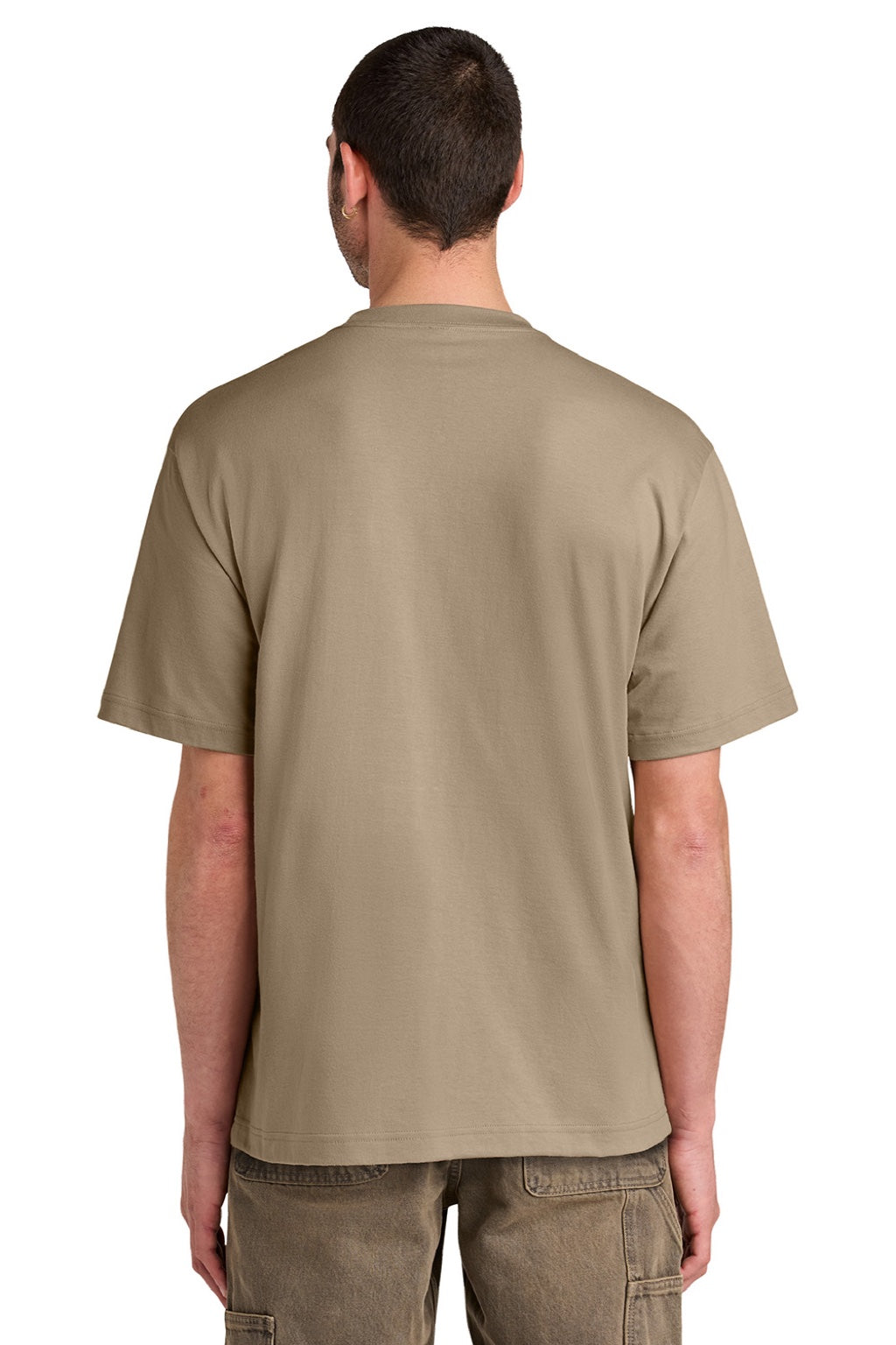 District DT6065 Mens Very Important Short Sleeve Crewneck T-Shirt Desert Tan Model Back