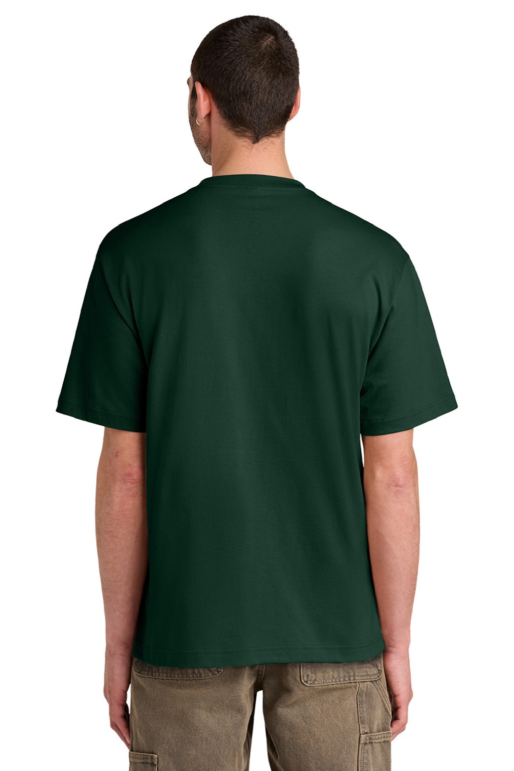 District DT6065 Mens Very Important Short Sleeve Crewneck T-Shirt Forest Green Model Back