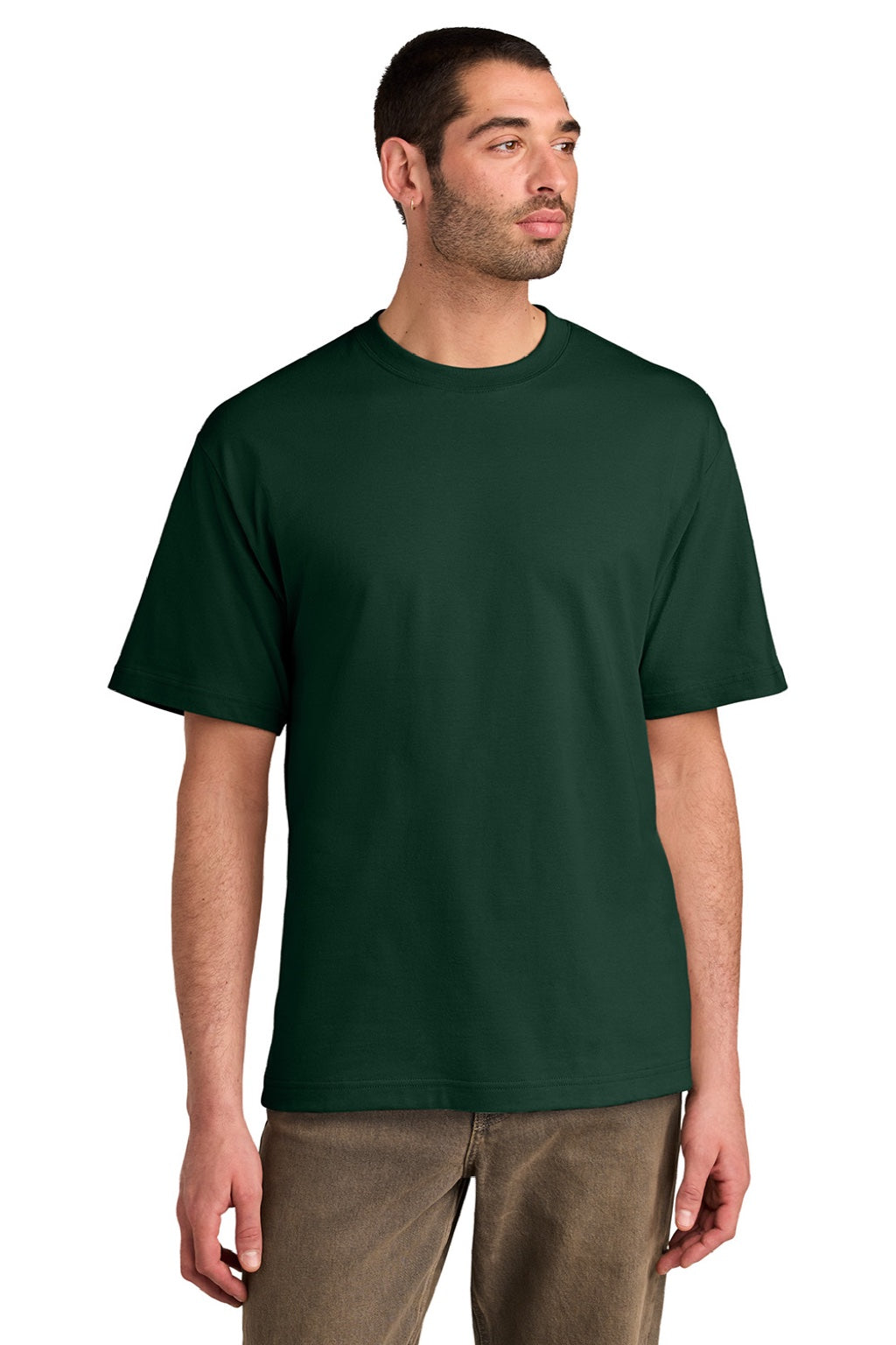 District DT6065 Mens Very Important Short Sleeve Crewneck T-Shirt Forest Green Model Front