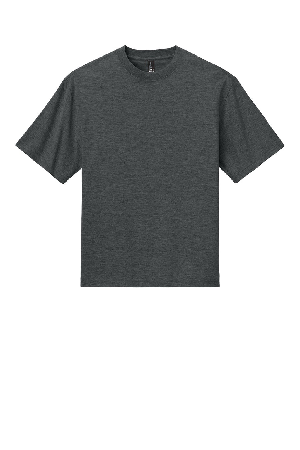 District DT6065 Mens Very Important Short Sleeve Crewneck T-Shirt Heather Charcoal Grey Flat Front