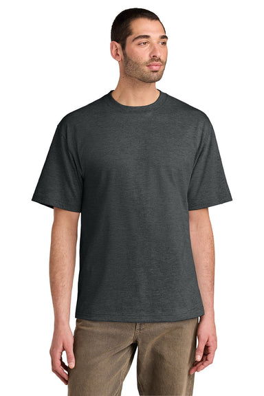 District DT6065 Mens Very Important Short Sleeve Crewneck T-Shirt Heather Charcoal Grey Model Front