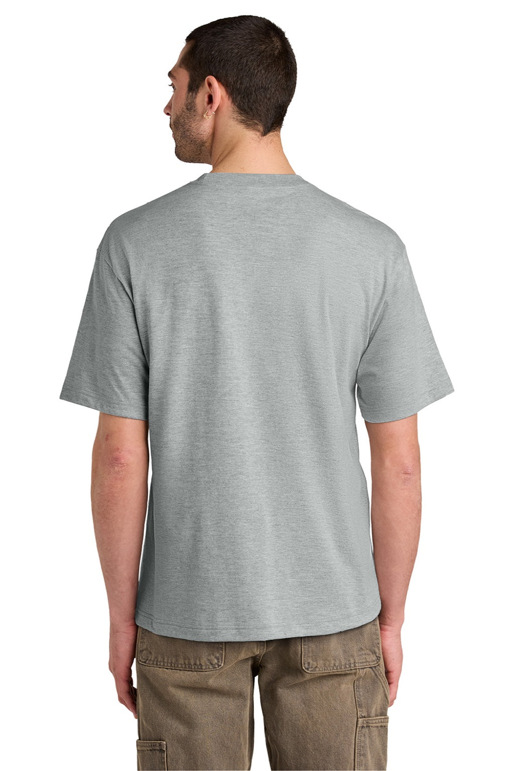 District DT6065 Mens Very Important Short Sleeve Crewneck T-Shirt Heather Light Grey Model Back