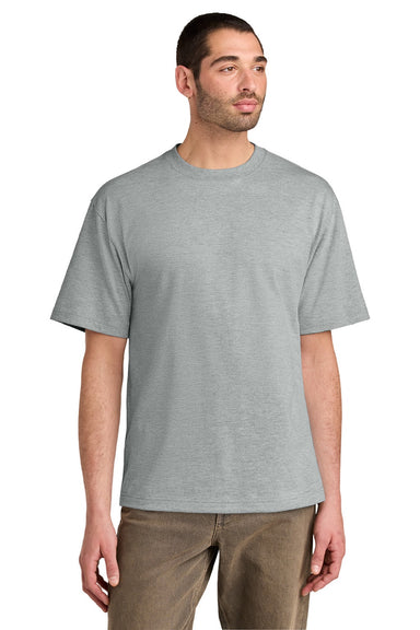 District DT6065 Mens Very Important Short Sleeve Crewneck T-Shirt Heather Light Grey Model Front