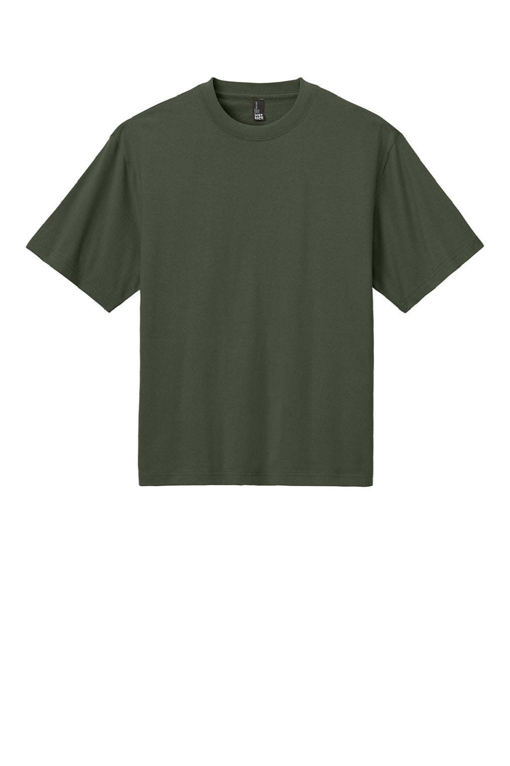 District DT6065 Mens Very Important Short Sleeve Crewneck T-Shirt Olive Green Flat Front