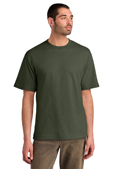 District DT6065 Mens Very Important Short Sleeve Crewneck T-Shirt Olive Green Model Front
