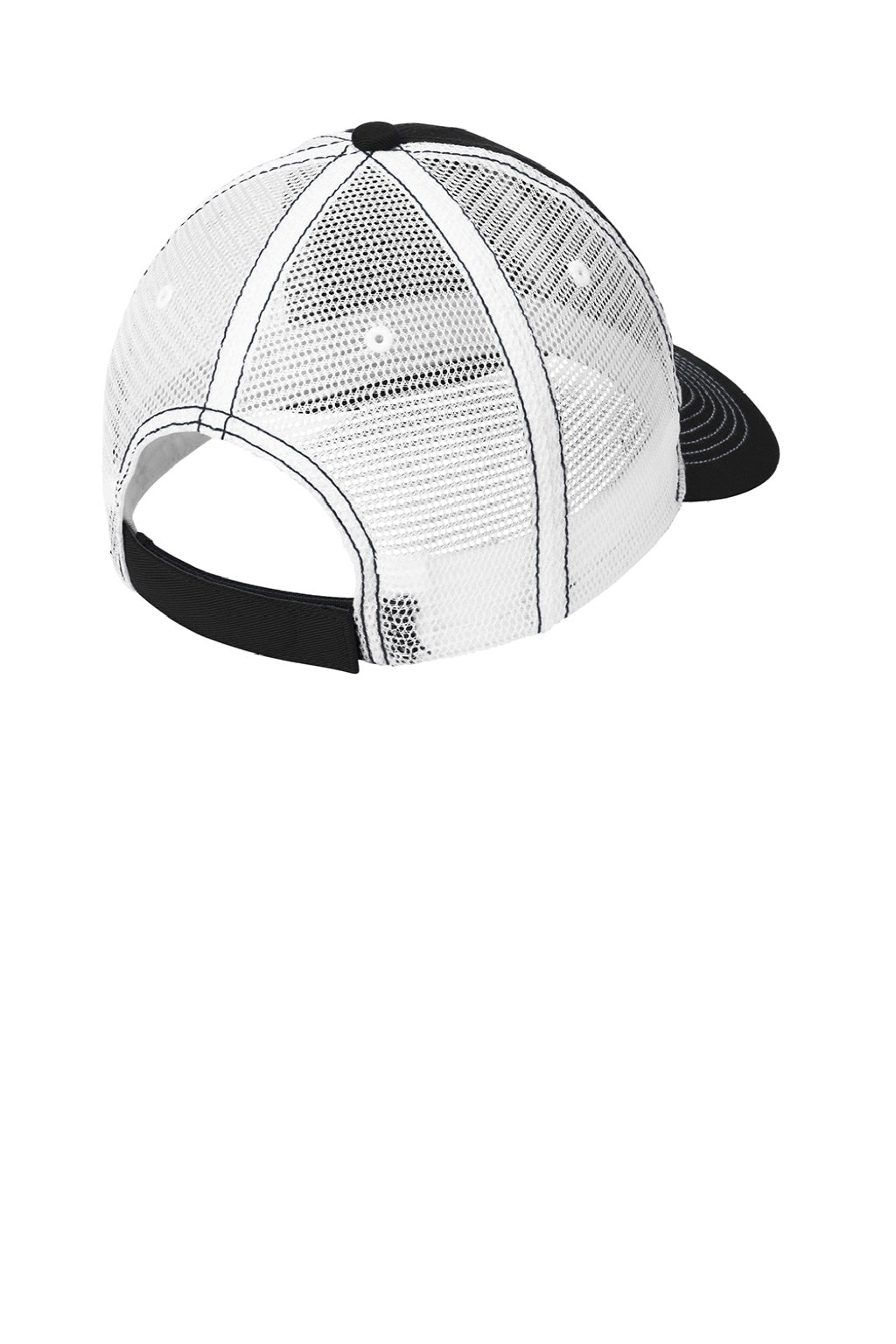 District Hats DT607 Mens Adjustable Hat Black/White Flat Back