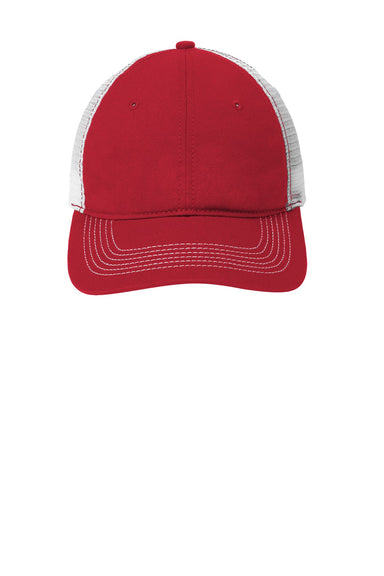 District Hats DT607 Mens Adjustable Hat Red/White Flat Front