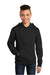 District DT6100Y Youth Very Important Fleece Hooded Sweatshirt Hoodie w/ Pouch Pocket Black Model Front