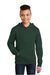District DT6100Y Youth Very Important Fleece Hooded Sweatshirt Hoodie w/ Pouch Pocket Forest Green Model Front