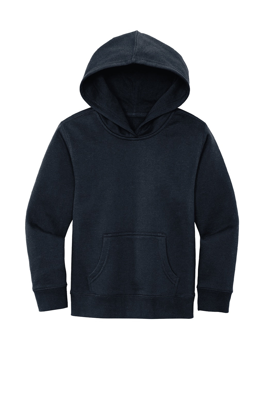 District DT6100Y Youth Very Important Fleece Hooded Sweatshirt Hoodie w/ Pouch Pocket New Navy Blue Flat Front