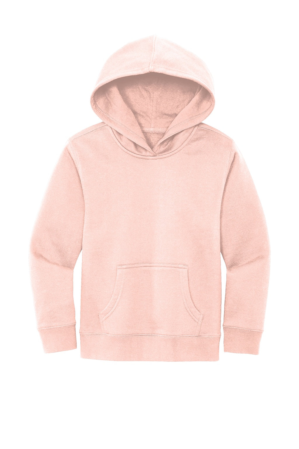 District DT6100Y Youth Very Important Fleece Hooded Sweatshirt Hoodie w/ Pouch Pocket Rosewater Pink Flat Front