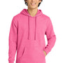 District Mens Very Important Fleece Hooded Sweatshirt Hoodie w/ Pouch Pocket - Heather Awareness Pink