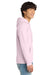 District DT6100 Mens Very Important Fleece Hooded Sweatshirt Hoodie w/ Pouch Pocket Carnation Pink Model Side