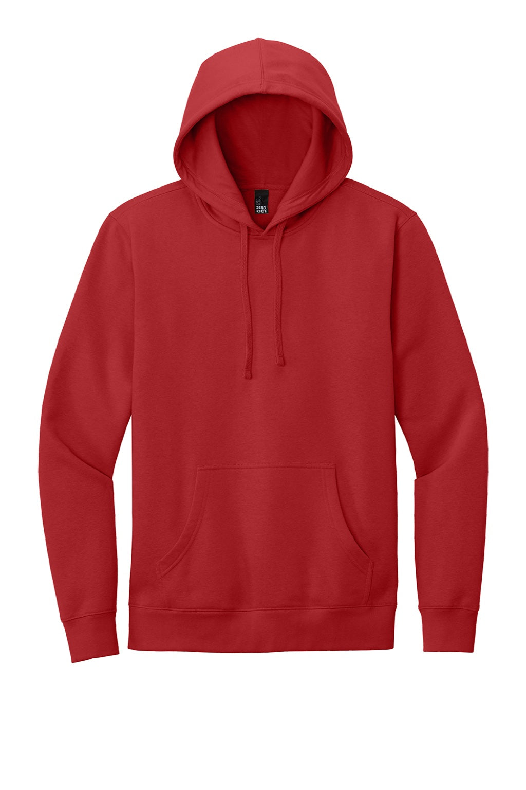District DT6100 Mens Very Important Fleece Hooded Sweatshirt Hoodie w/ Pouch Pocket Classic Red Flat Front