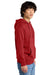 District DT6100 Mens Very Important Fleece Hooded Sweatshirt Hoodie w/ Pouch Pocket Classic Red Model Side