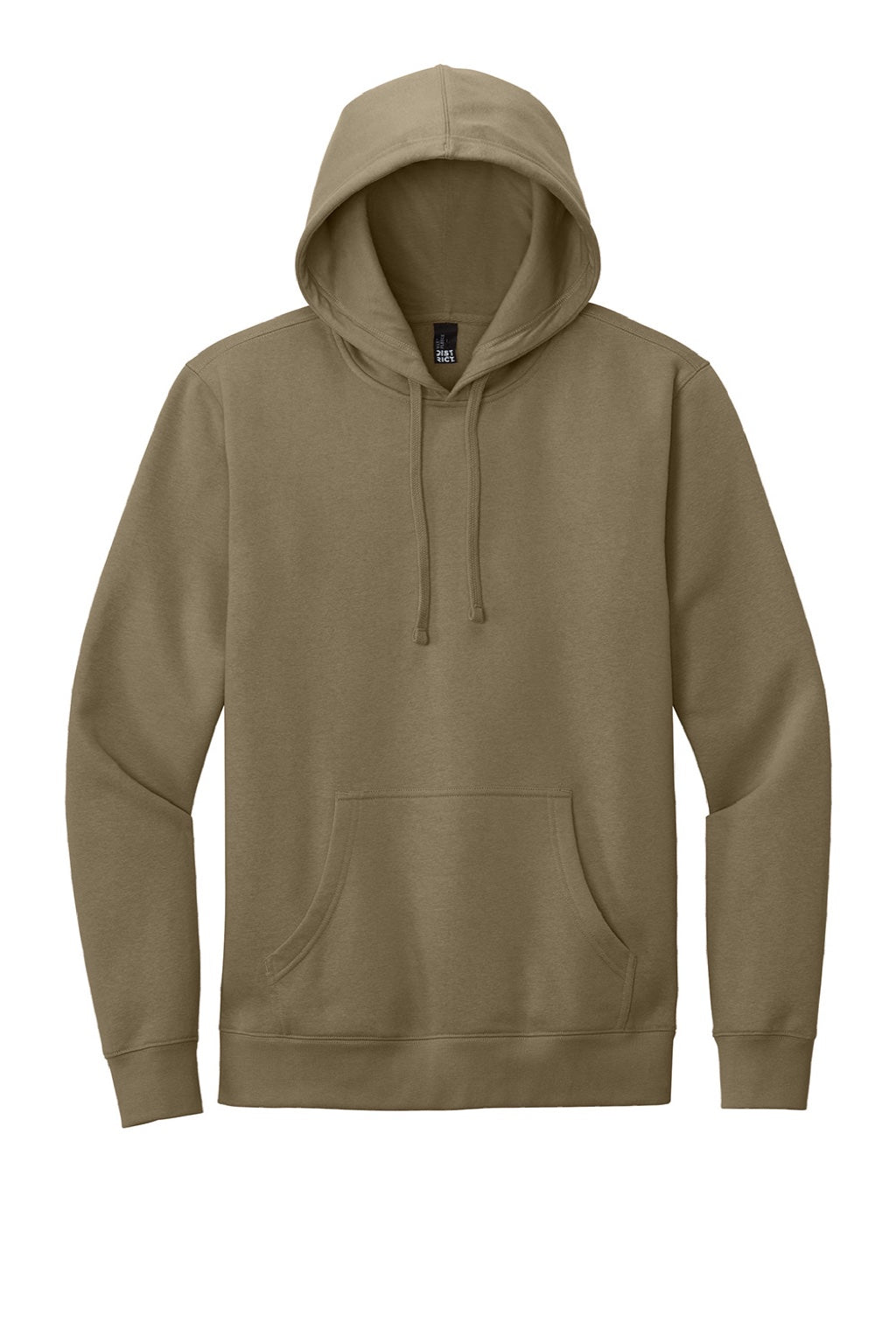 District DT6100 Mens Very Important Fleece Hooded Sweatshirt Hoodie w/ Pouch Pocket Coyote Brown Flat Front