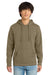District DT6100 Mens Very Important Fleece Hooded Sweatshirt Hoodie w/ Pouch Pocket Coyote Brown Model Front