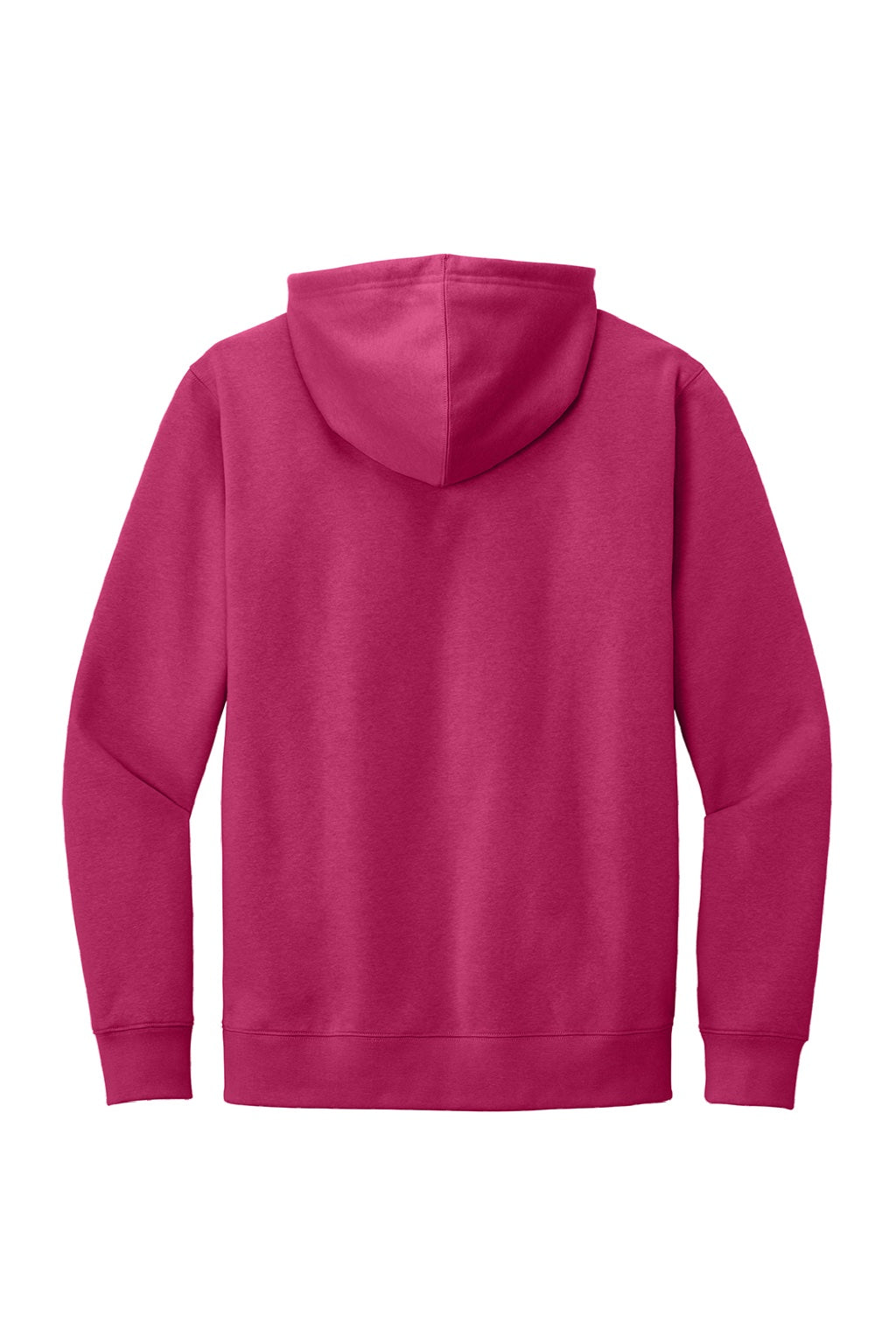 District DT6100 Mens Very Important Fleece Hooded Sweatshirt Hoodie w/ Pouch Pocket Dark Fuchsia Pink Flat Back