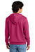 District DT6100 Mens Very Important Fleece Hooded Sweatshirt Hoodie w/ Pouch Pocket Dark Fuchsia Pink Model Back