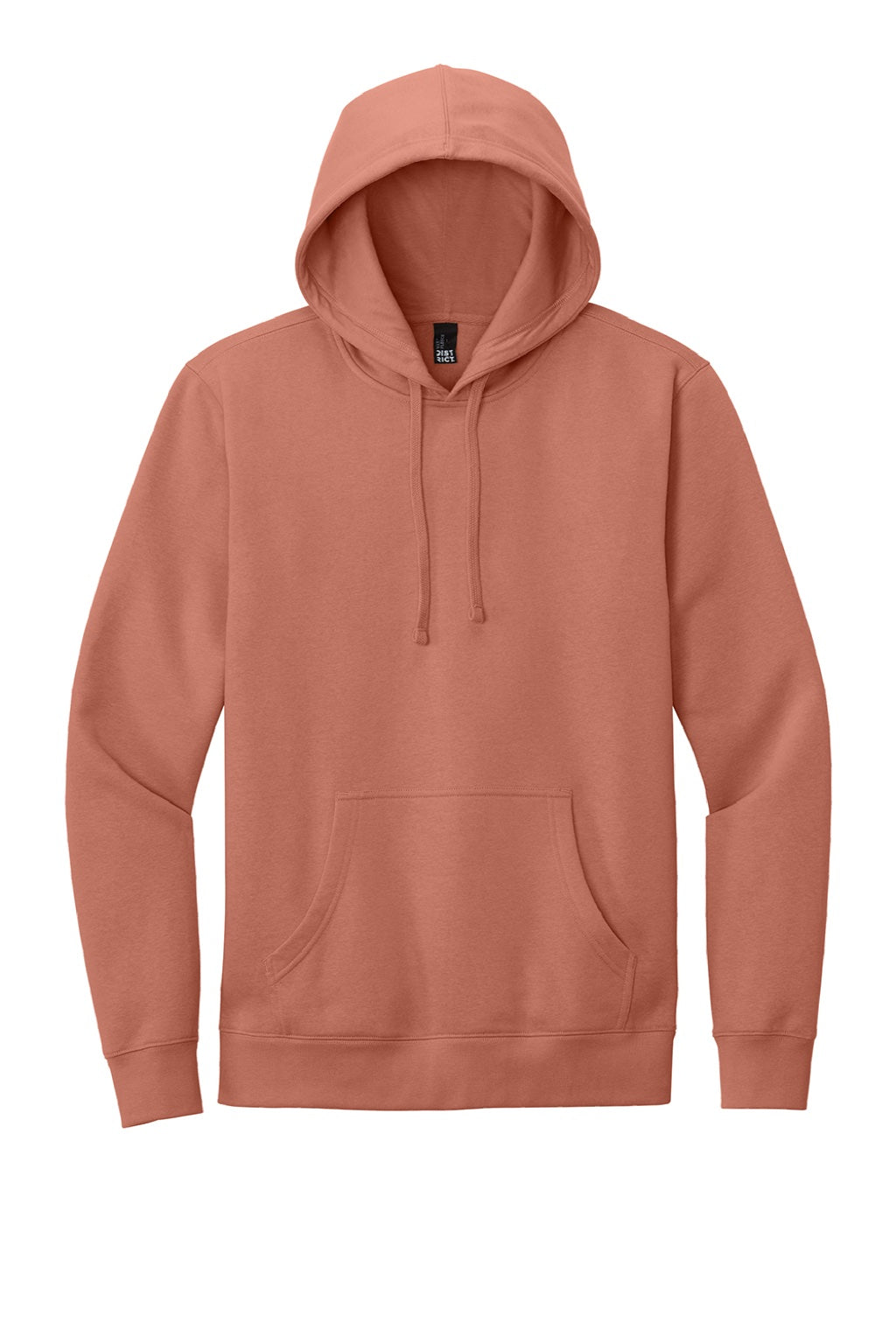 District DT6100 Mens Very Important Fleece Hooded Sweatshirt Hoodie w/ Pouch Pocket Desert Rose Flat Front