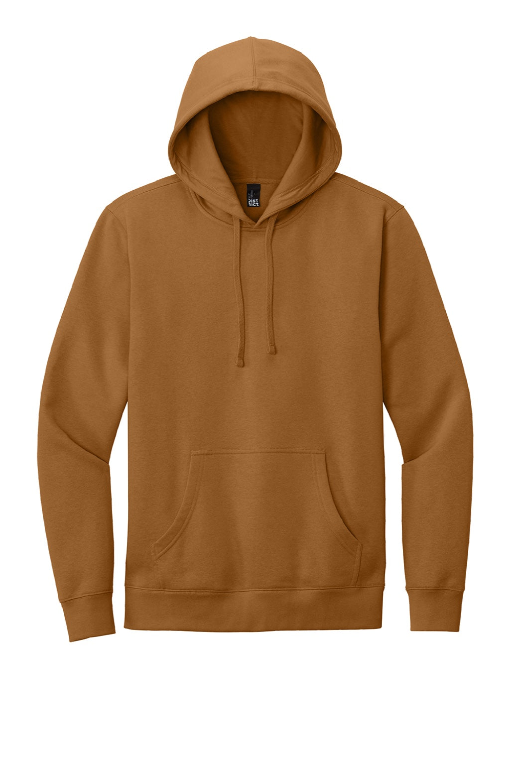 District DT6100 Mens Very Important Fleece Hooded Sweatshirt Hoodie w/ Pouch Pocket Duck Brown Flat Front