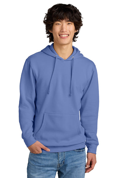 District DT6100 Mens Very Important Fleece Hooded Sweatshirt Hoodie w/ Pouch Pocket Electric Purple Model Front