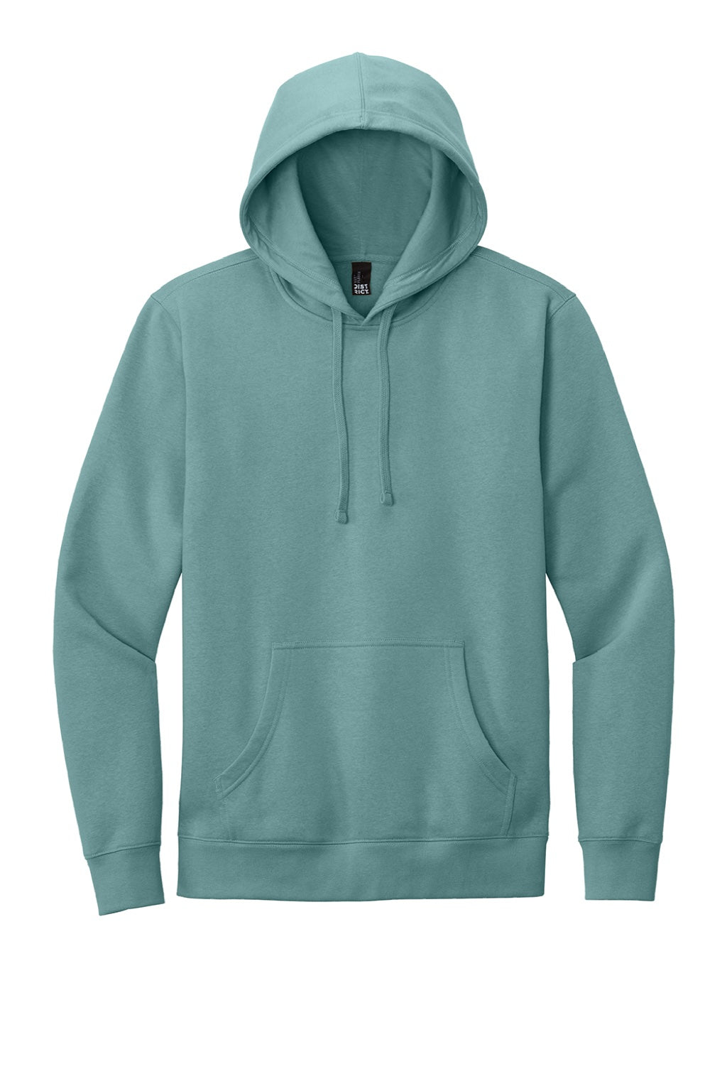 District DT6100 Mens Very Important Fleece Hooded Sweatshirt Hoodie w/ Pouch Pocket Eucalyptus Blue Flat Front