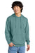 District DT6100 Mens Very Important Fleece Hooded Sweatshirt Hoodie w/ Pouch Pocket Eucalyptus Blue Model Front