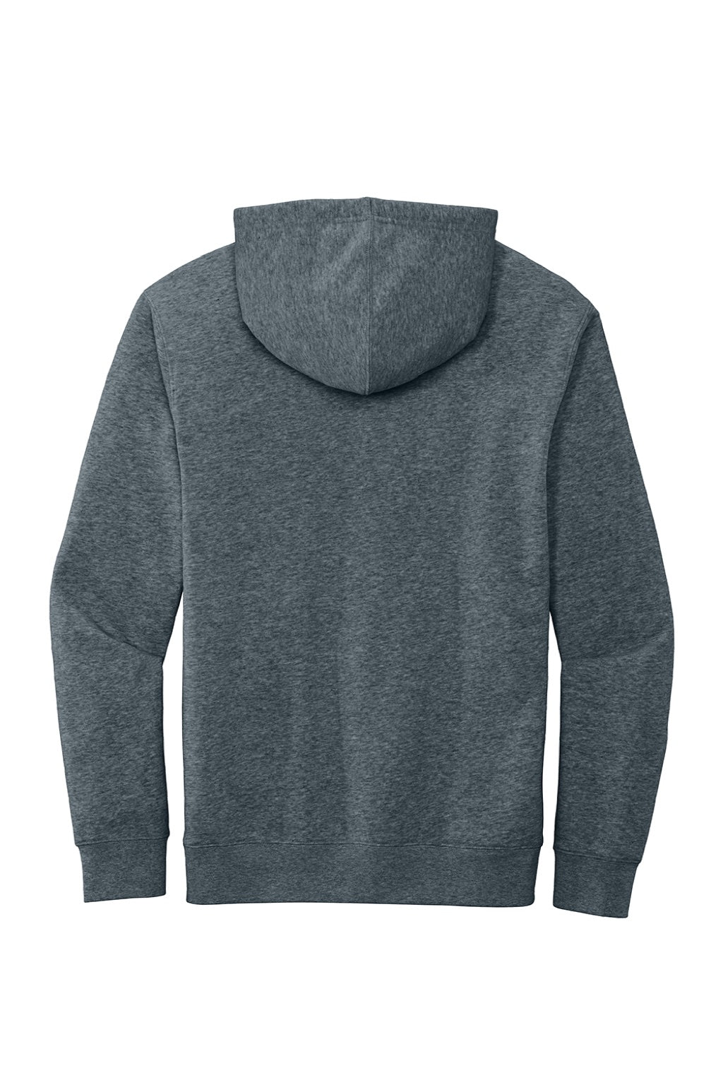 District DT6100 Mens Very Important Fleece Hooded Sweatshirt Hoodie w/ Pouch Pocket Heather Flint Blue Flat Back