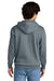 District DT6100 Mens Very Important Fleece Hooded Sweatshirt Hoodie w/ Pouch Pocket Heather Flint Blue Model Back