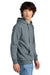 District DT6100 Mens Very Important Fleece Hooded Sweatshirt Hoodie w/ Pouch Pocket Heather Flint Blue Model Side