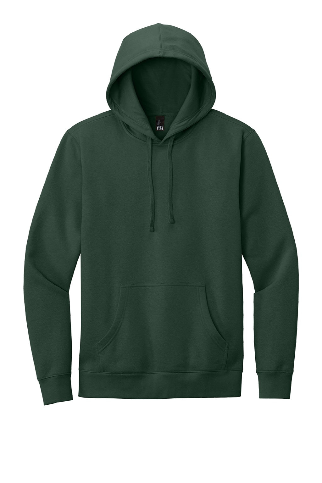 District DT6100 Mens Very Important Fleece Hooded Sweatshirt Hoodie w/ Pouch Pocket Forest Green Flat Front